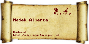 Medek Alberta névjegykártya